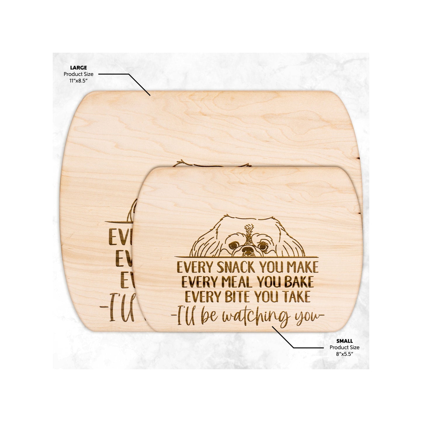 Pekingese Snack Funny Cutting Board for Dog Mom, Dog Lover Wood Serving Board, Dog Dad Charcuterie Board, Wooden Chopping Board Gift for Him