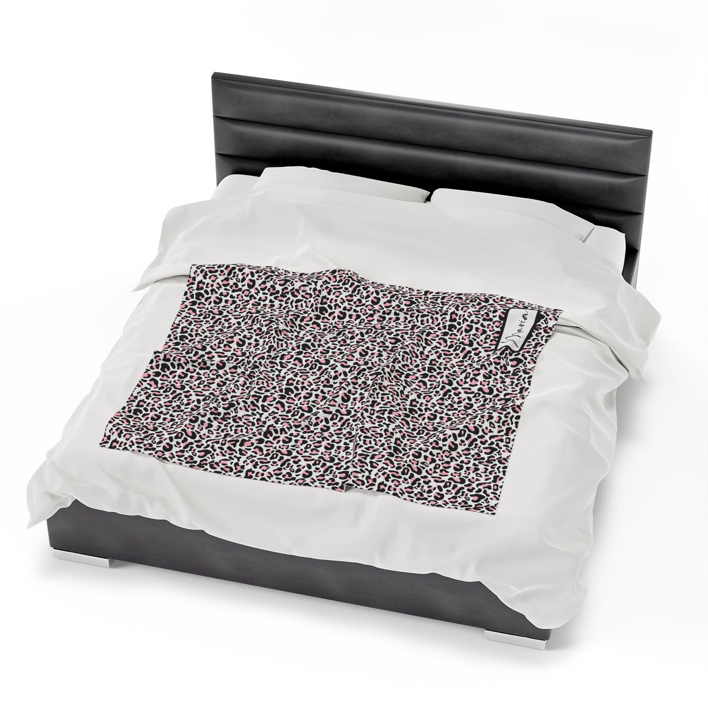 Personalized Leopard Animal Print Blanket, Plush Velveteen Throw Blanket Mom Gift, Custom Name Blanket, Cozy Luxury Blanket Birthday Gift
