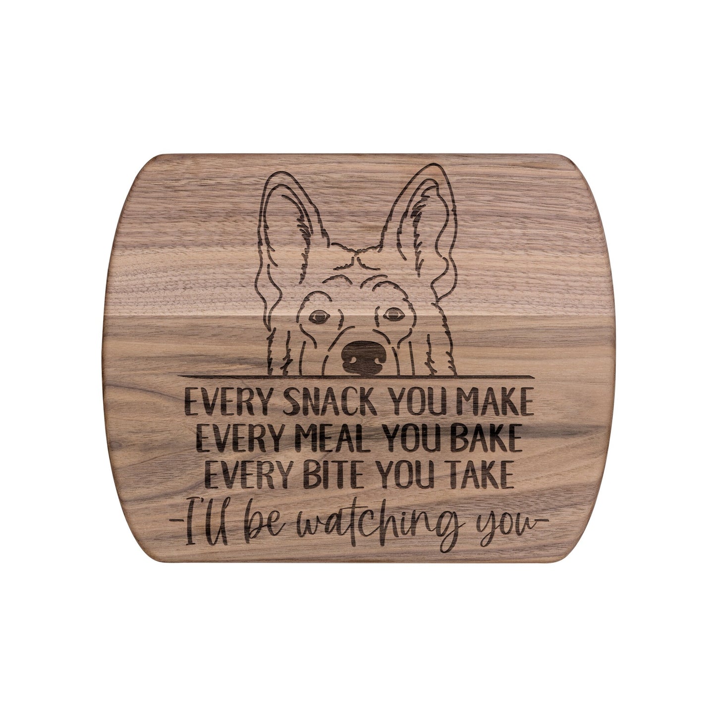 German Shepherd Snack Funny Cutting Board for Dog Mom, Dog Lover Wood Serving Board, Charcuterie Board, Wooden Chopping Board Gifts for Him