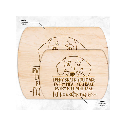 Dachshund Snack Funny Cutting Board for Dog Mom, Weiner Dog Lover Wood Serving Board, Charcuterie Board, Wooden Chopping Board Gifts for Him