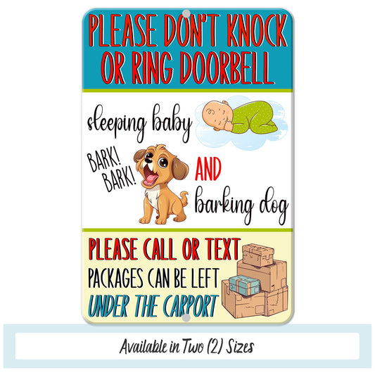 a picture of a sign that says please don&#39;t knock or ring do &#39;