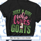 a t - shirt that says just a girl who loves goats