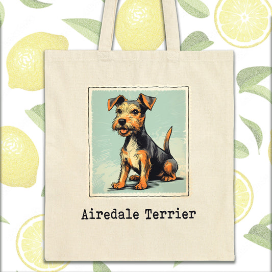 a tote bag with a picture of a dog on it