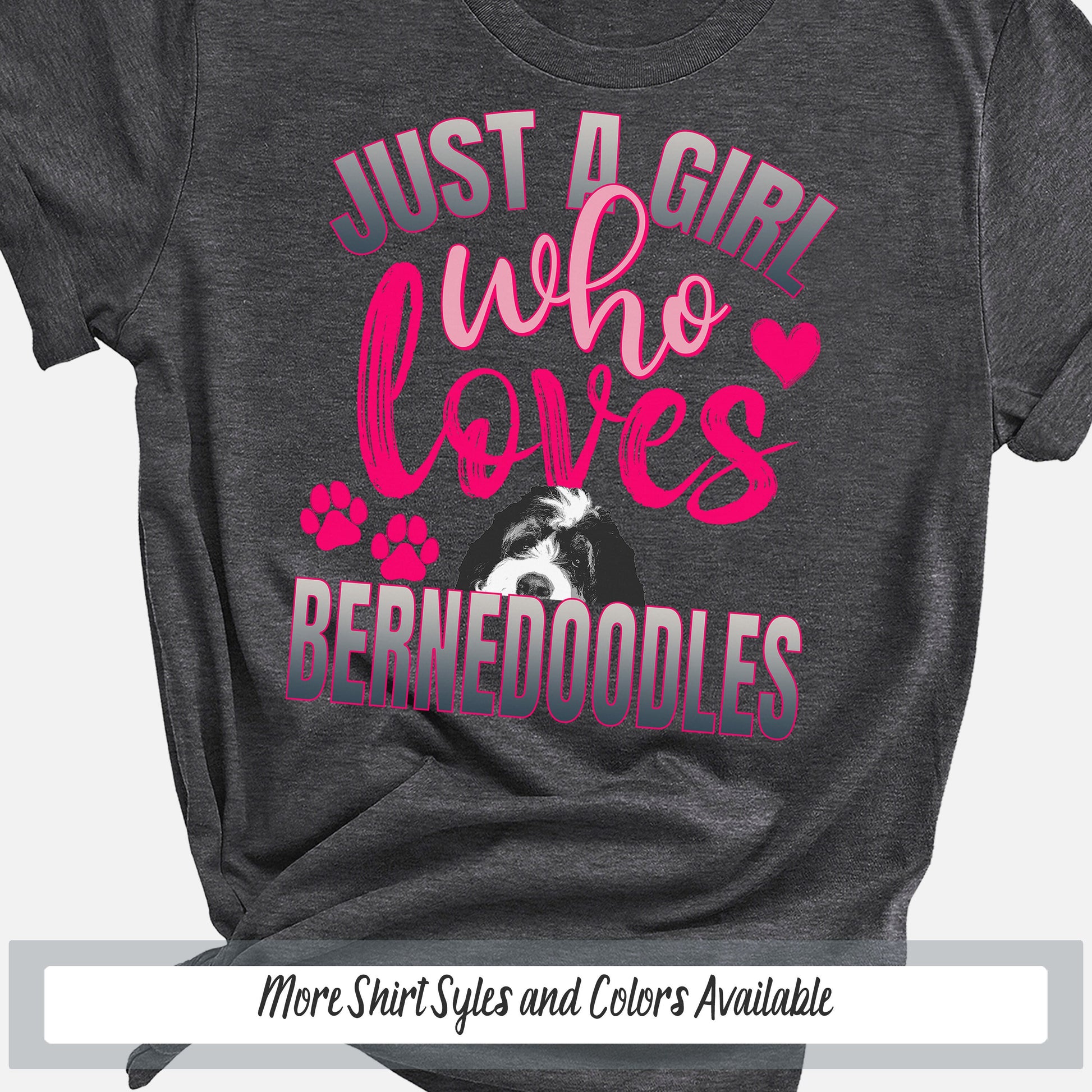 a t - shirt that says just a girl who loves berniedoodles