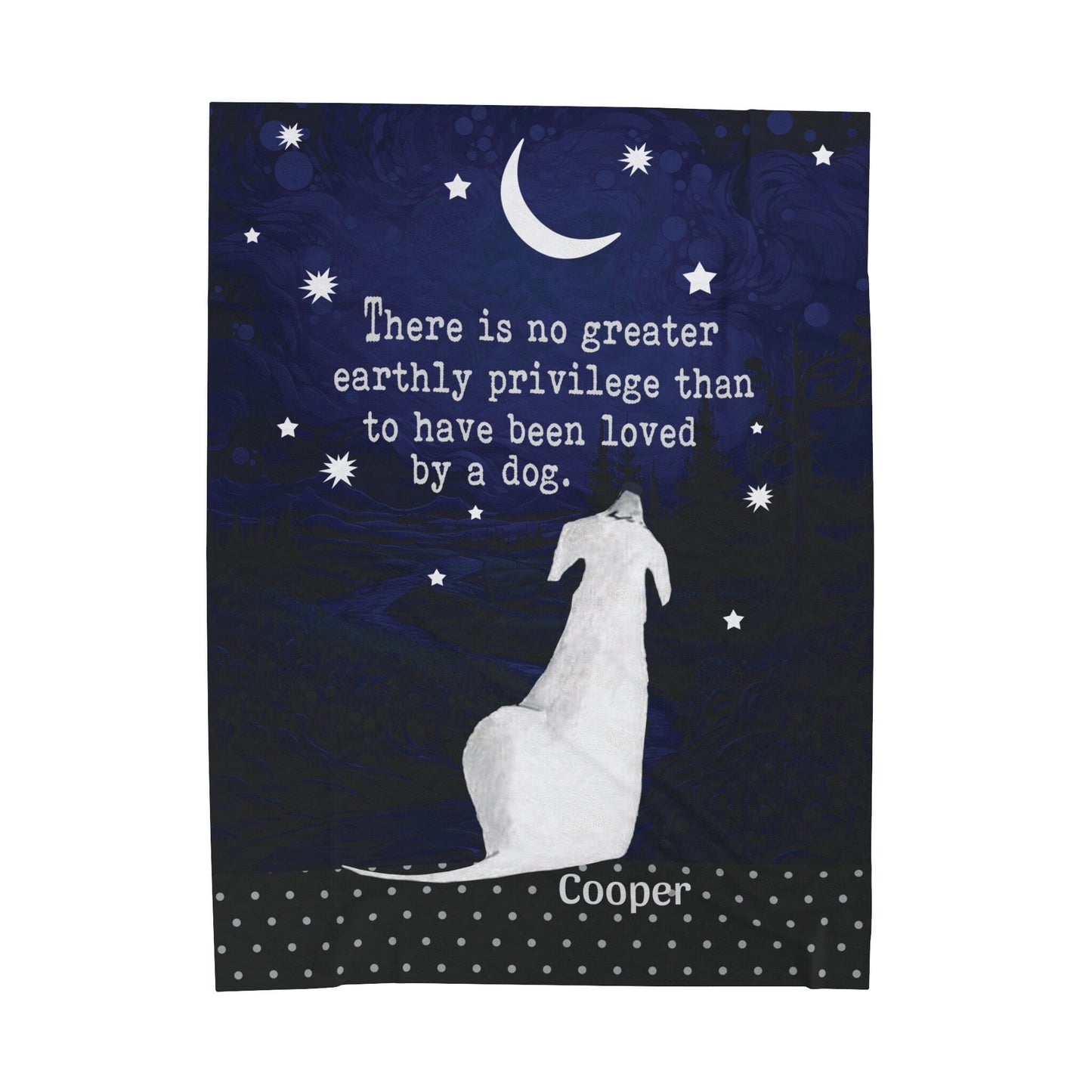 Dog Memorial Blanket, There Is No Greater Earthly Privilege Than Love of A Dog Plush Velveteen Throw Blanket, Custom Dog Memory Gift for Mom