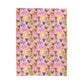 a pattern of dogs on a pink background