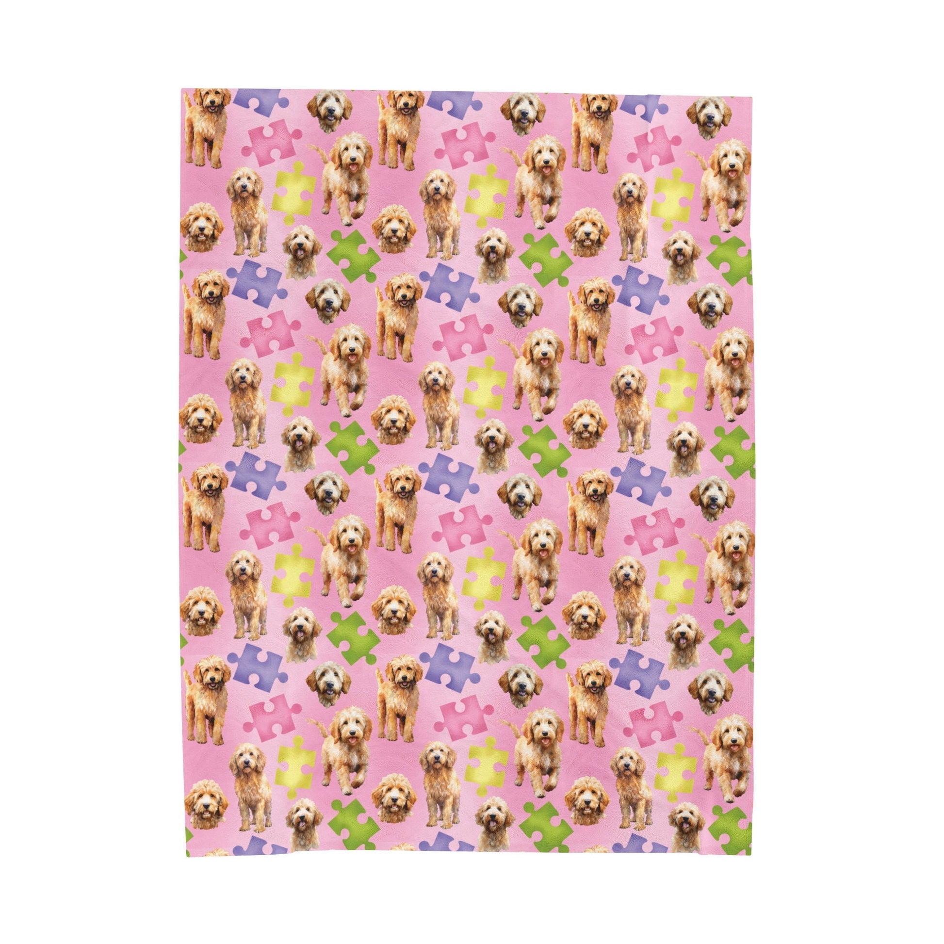 a pattern of dogs on a pink background