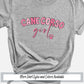 a gray shirt with pink lettering that says cane corso girl