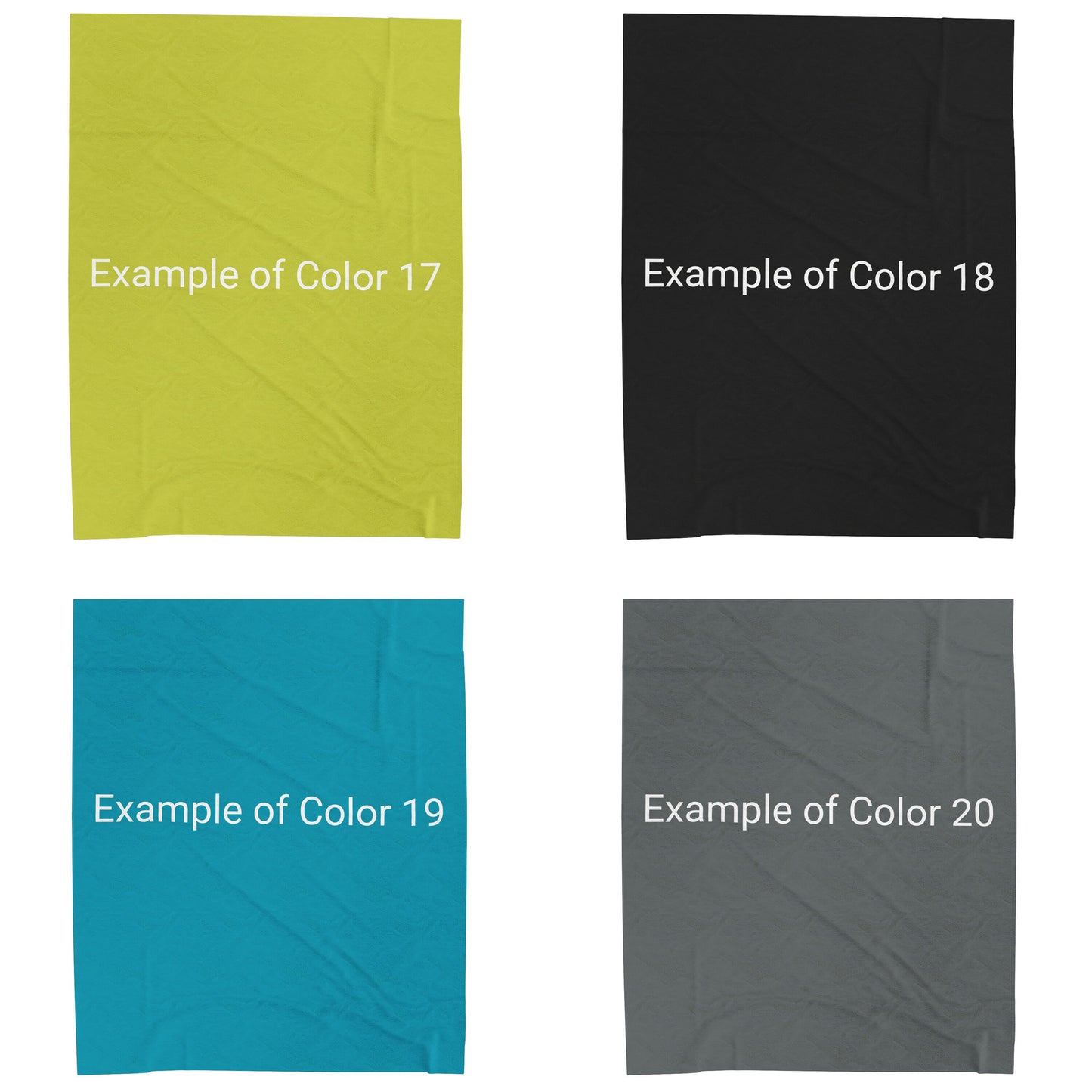 a group of four different colors of fabric