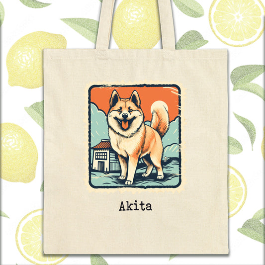 a tote bag with a picture of a dog on it