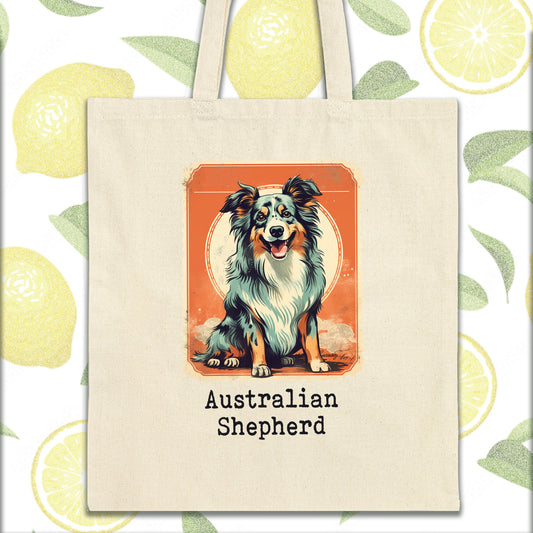 a tote bag with a picture of a dog on it