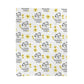 a white towel with yellow flowers on it