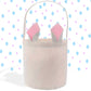 Red Truck Personalized Easter Basket, Pink/Blue Easter Bunny Ears, Bunny Rabbit Pom Pom Tail, Kids Easter Gift, Custom Made Rabbit Bucket