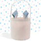 Red Truck Personalized Easter Basket, Pink/Blue Easter Bunny Ears, Bunny Rabbit Pom Pom Tail, Kids Easter Gift, Custom Made Rabbit Bucket