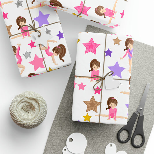 wrapping paper with a ball of twine and a pair of scissors