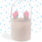 Meowmaid Personalized Easter Basket, Easter Egg Hunt, Toddler Girl Easter Gift, Easter Bunny Ears Linen Bucket Bag, Mermaid Kitty Candy Tote