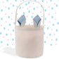 Girl's Easter Basket, Pink Bunny Ears, Custom Easter Gift Basket, Easter Basket, Personalized Name, Easter Bunny Bag, Linen Basket for Girls