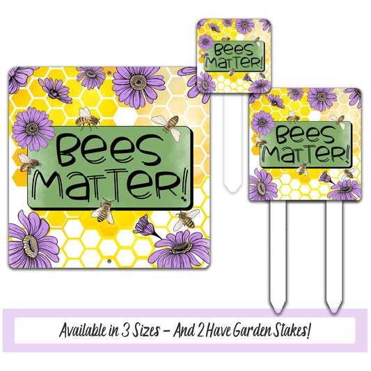 a set of three bees matter stickers