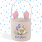 a bag with a bunny ears and a name on it