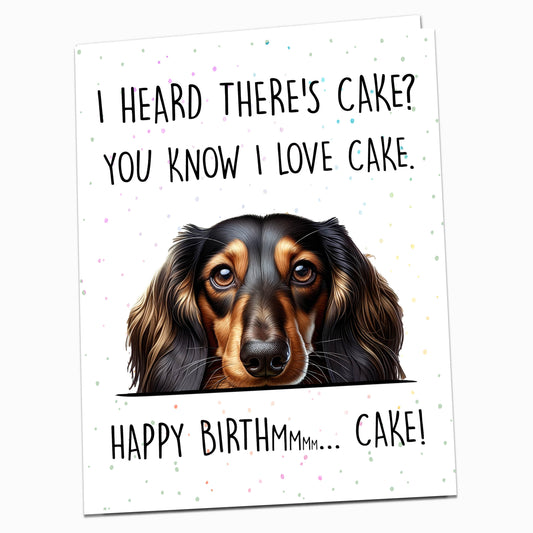 a card with a picture of a dachshund