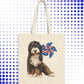 a tote bag with a picture of a dog on it